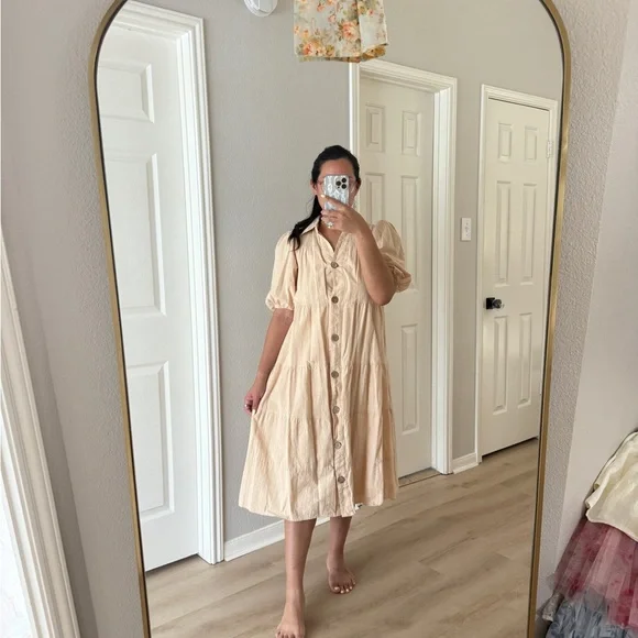 petal and pup beige dress Petal and Pup Women's Petra Midi Dress main image 0